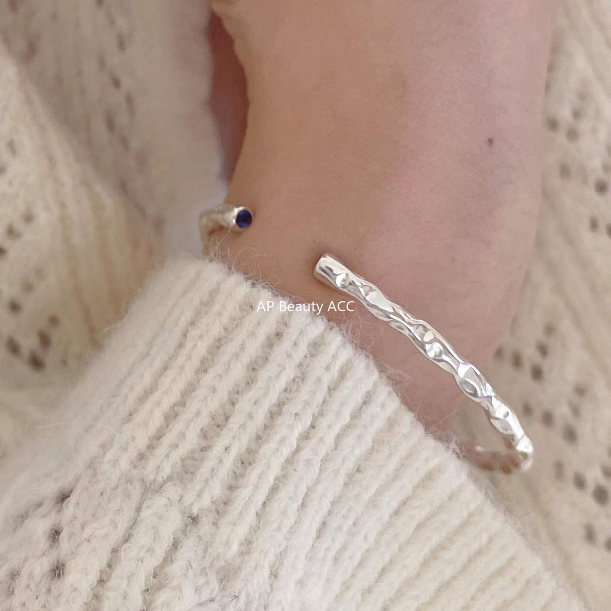 F관 - 925 실버 무광 비정형 오픈형 팔찌 [A255] 25.12-1