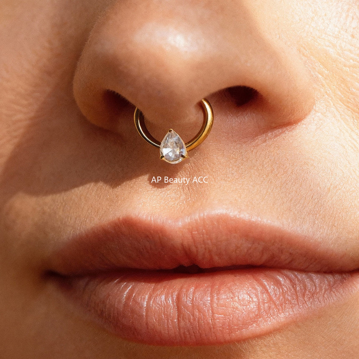 D관 - 티타늄 합금 스틸 큐빅 심리스 링 코 피어싱 [T001] 25.11-2