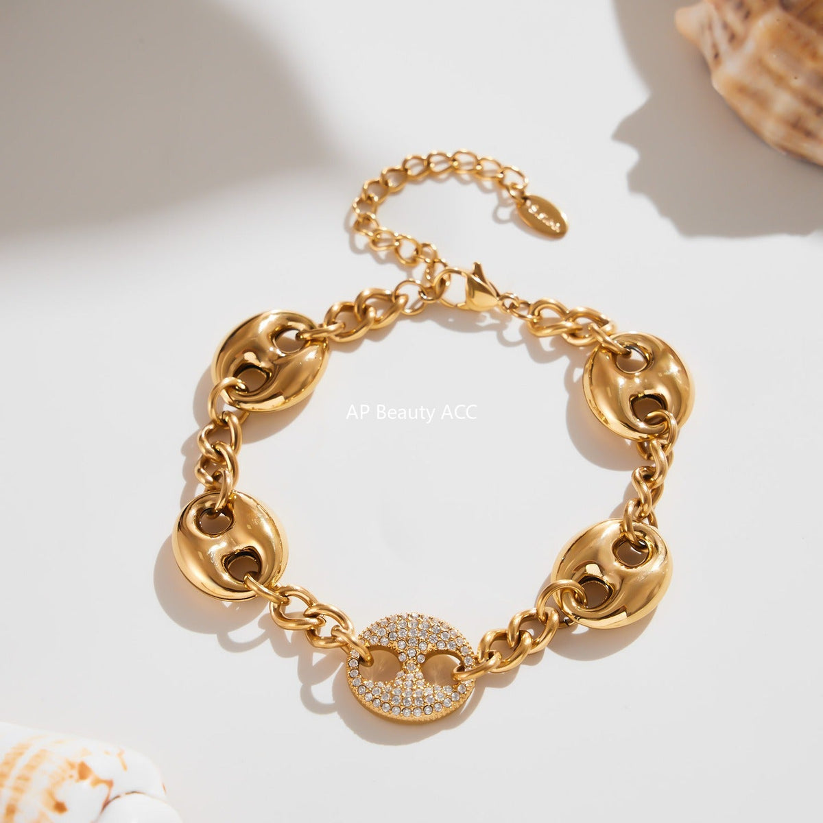 D관 - 스테인리스 스틸 풀큐빅 돼지코 펜던트 목걸이 팔찌 [TXP424] 25.10-3