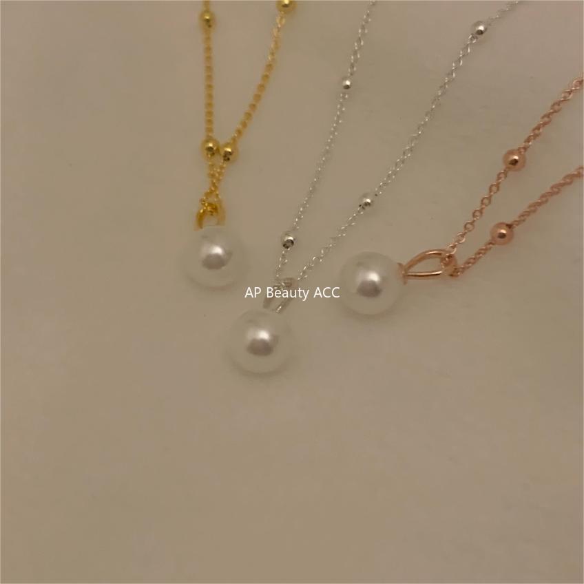 F관 - 포인트 진주 디자인 925 실버 목걸이 [B1166] 25.08-2