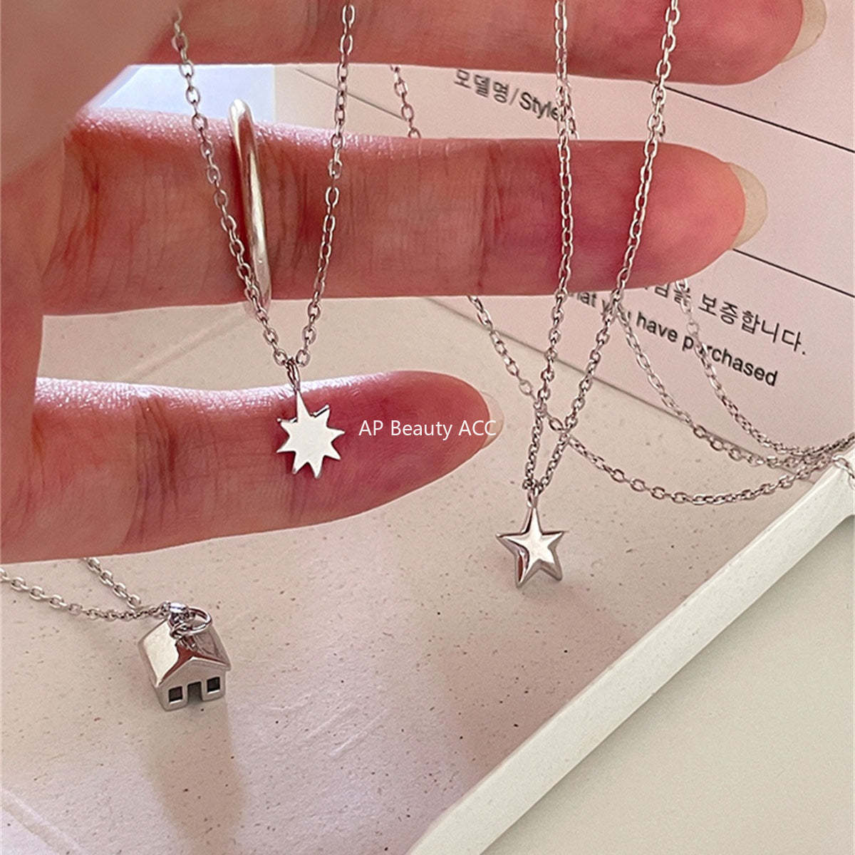 A관 - 925 실버 별 하우스 펜던트 체인 목걸이 [XL-1211] 25.10-4
