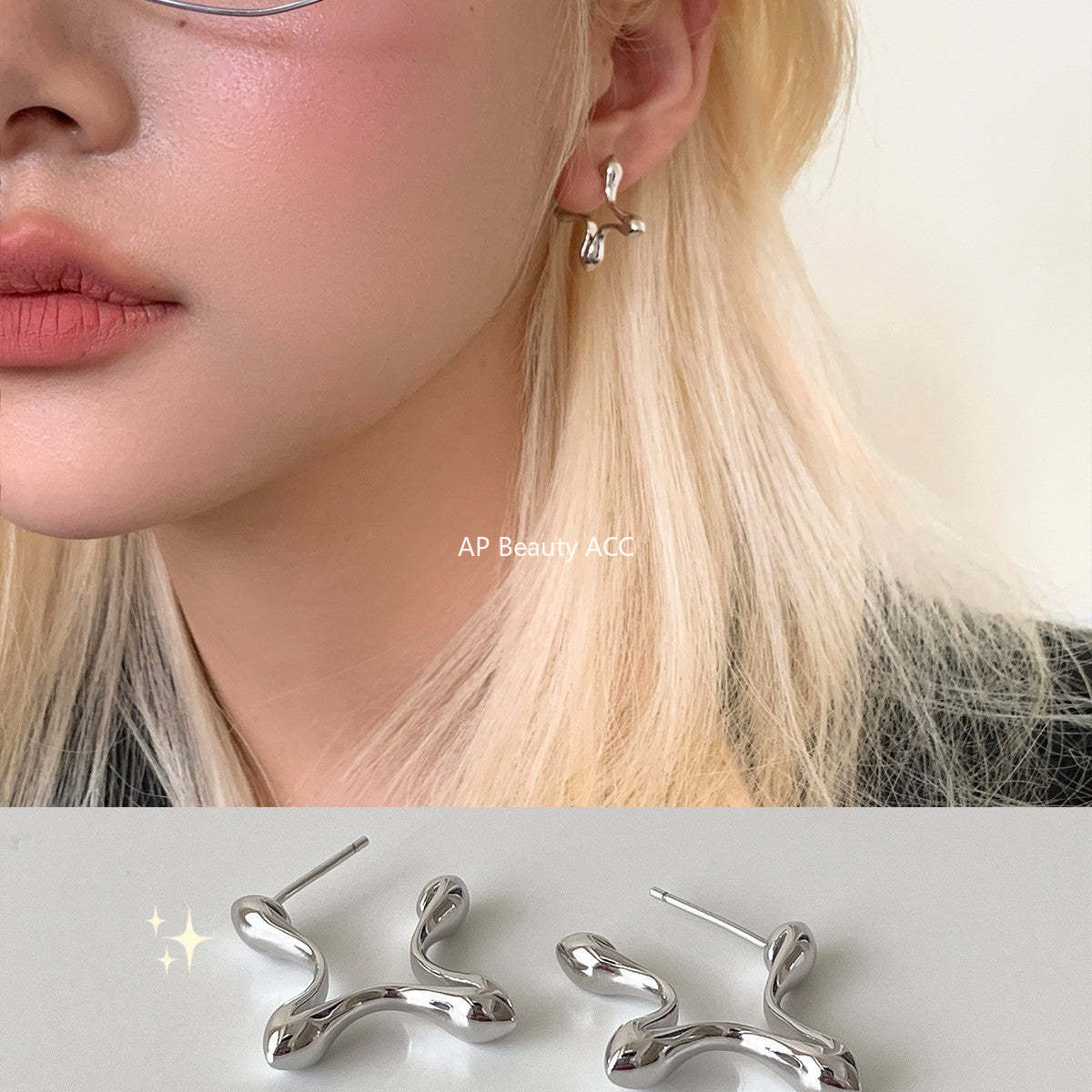 A관 - 사각별 라인 디자인 925 은침 귀걸이 [EH-4276] 25.11-4