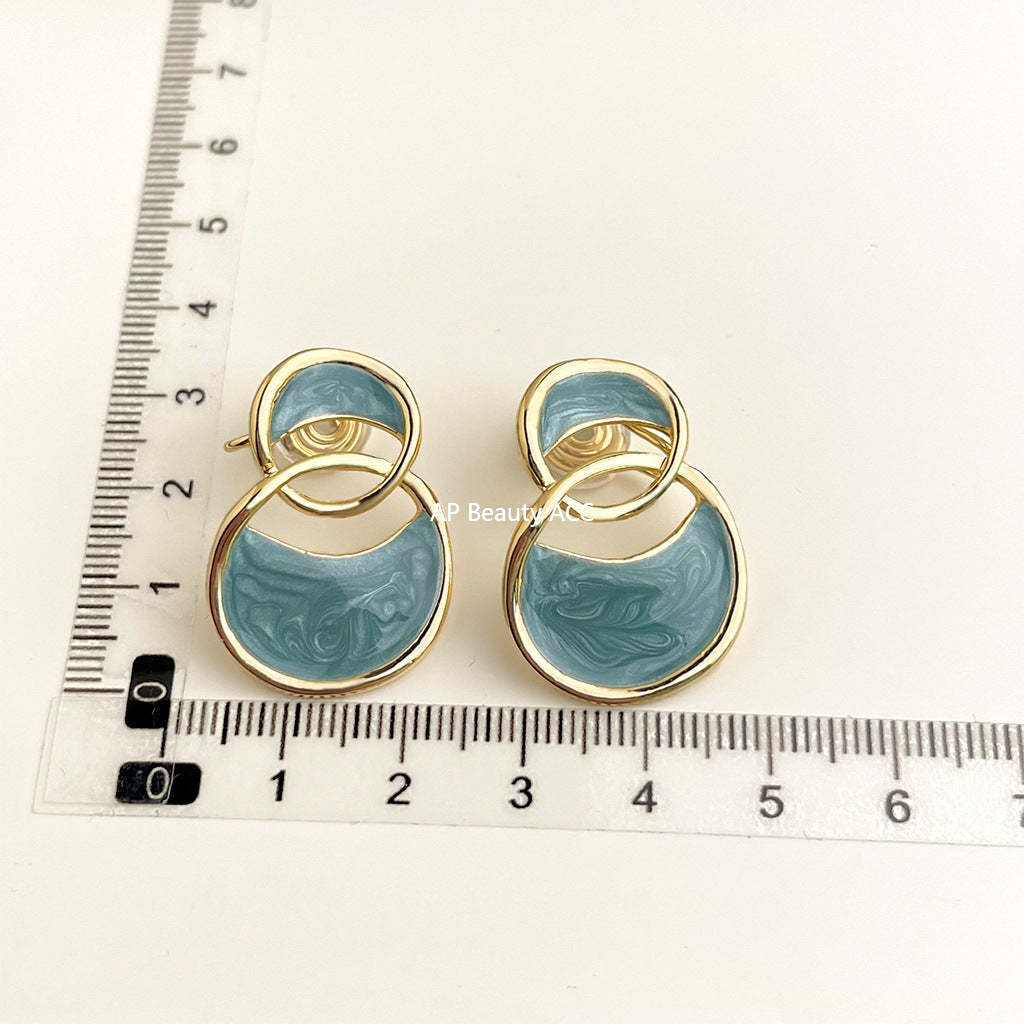 C관 - 18K 도금 에나멜 플라워 이어커프 귀걸이 [EJ0301S] 25.03-1