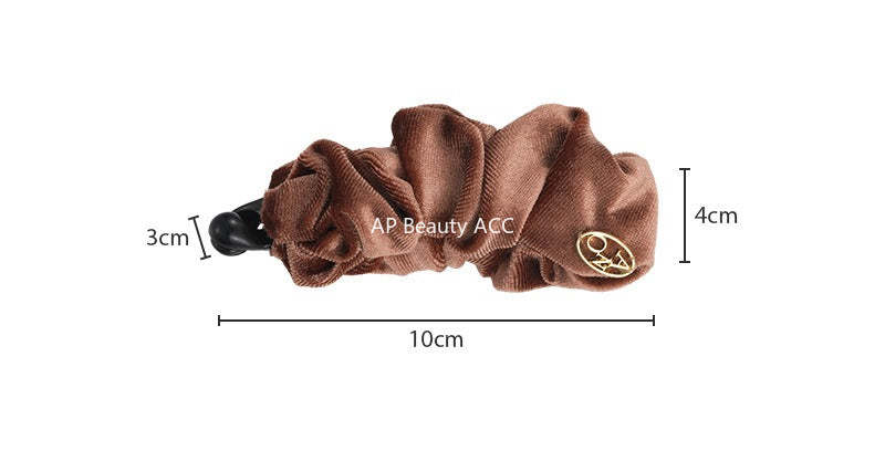 E관 - 벨벳 소재 주름 디자인 집게핀 [27709] 25.11-3