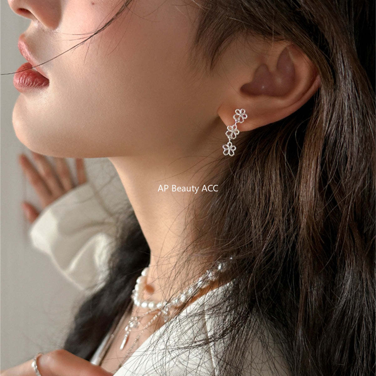 A관 - 트리플 라인 플라워 925 은침 귀걸이 [EH-4130] 25.09-3