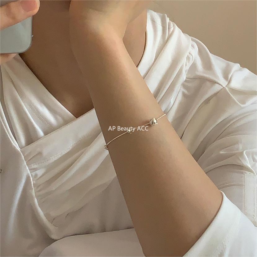 F관 - 925 실버 원형 비즈 스네이크 체인 팔찌 [A349] 24.05-2