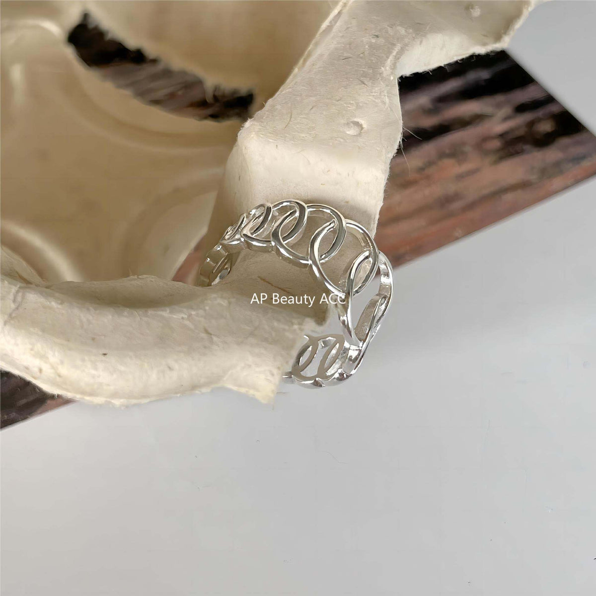 F관 - 925 실버 라인 타원 오픈형 반지 [J1899] 25.12-2