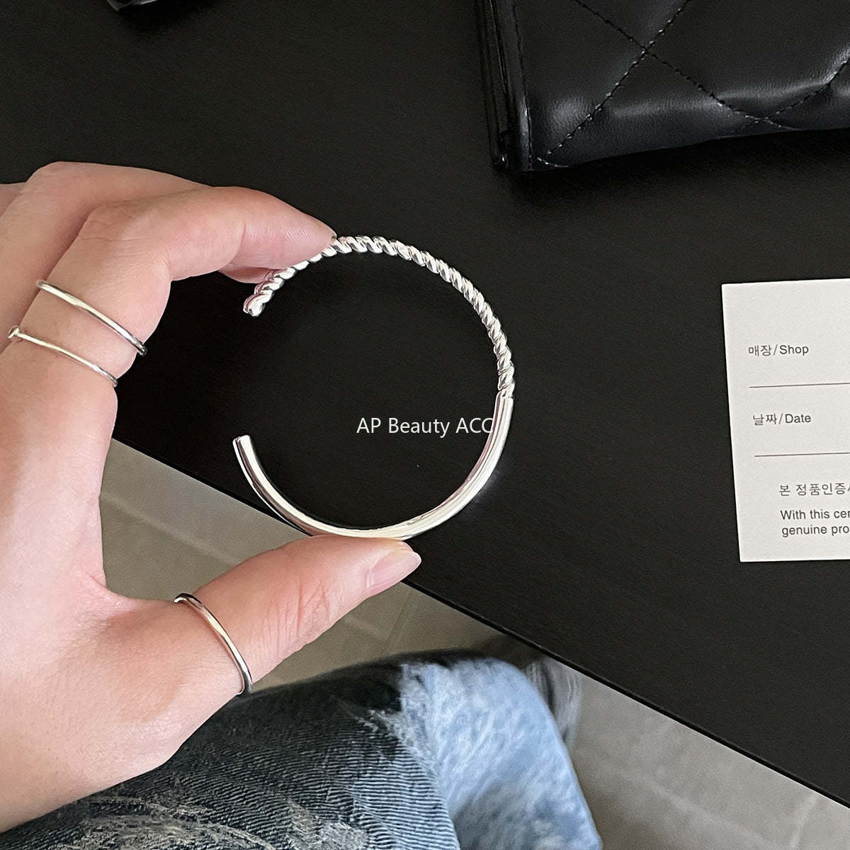 A관 - 불규칙 파도 모양 꼬임 오픈형 팔찌 [SL-483] 25.09-4