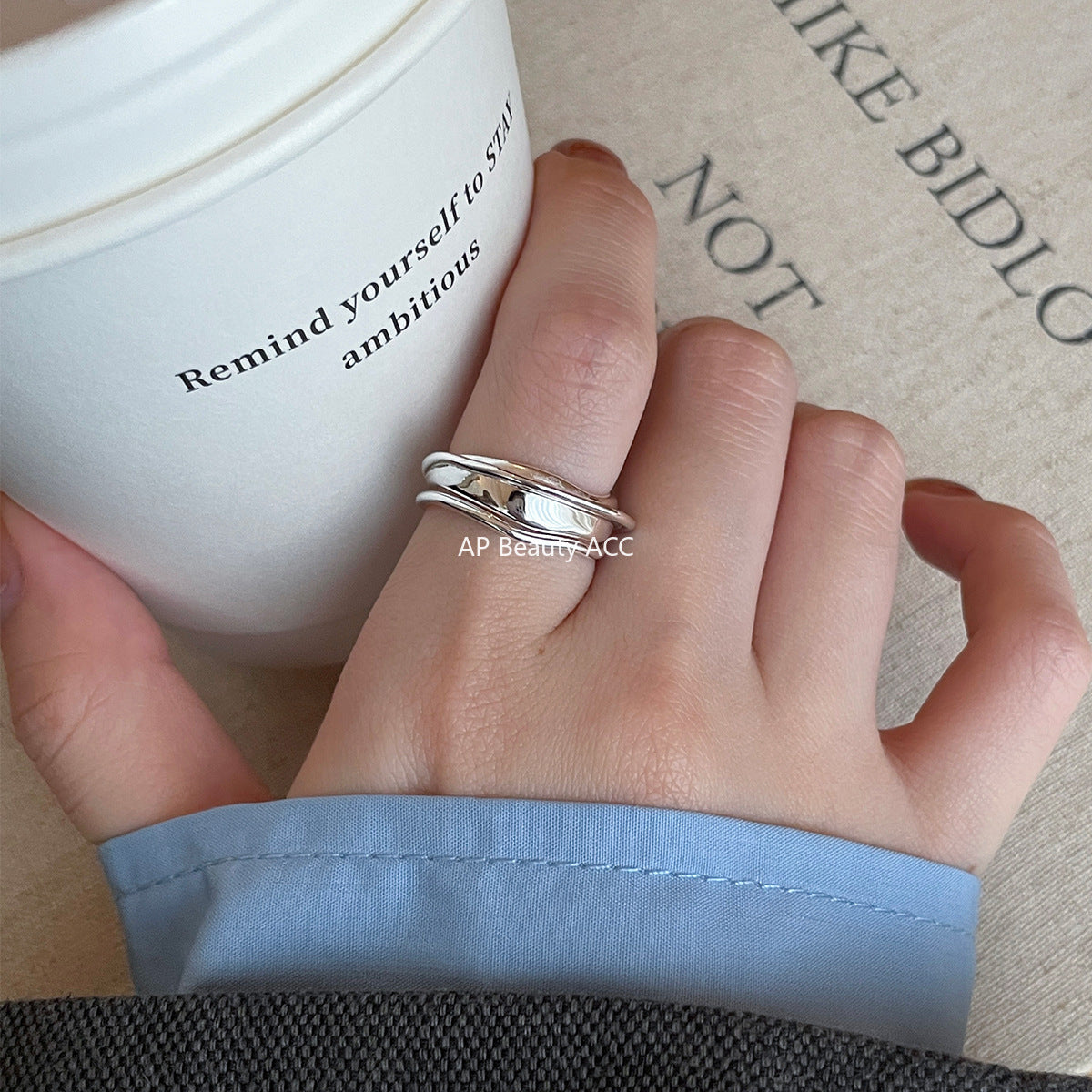 A관 - 925 실버 심플 레이어 오픈형 반지 [JZ-0595] 25.11-2