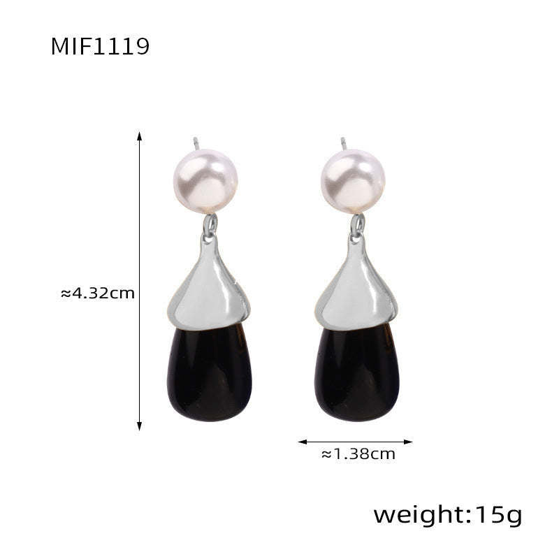 D관 - 스테인리스 스틸 캔디 컬러풀 레진 귀걸이 [F854] 24.12-4