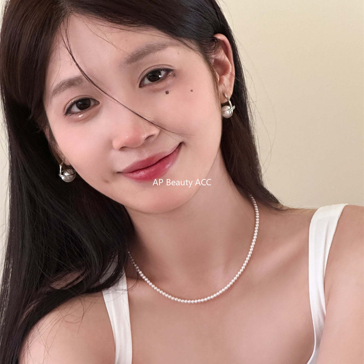 A관 - 행성 디자인 진주 은침 링형 귀걸이 [EH-3199] 24.09-3