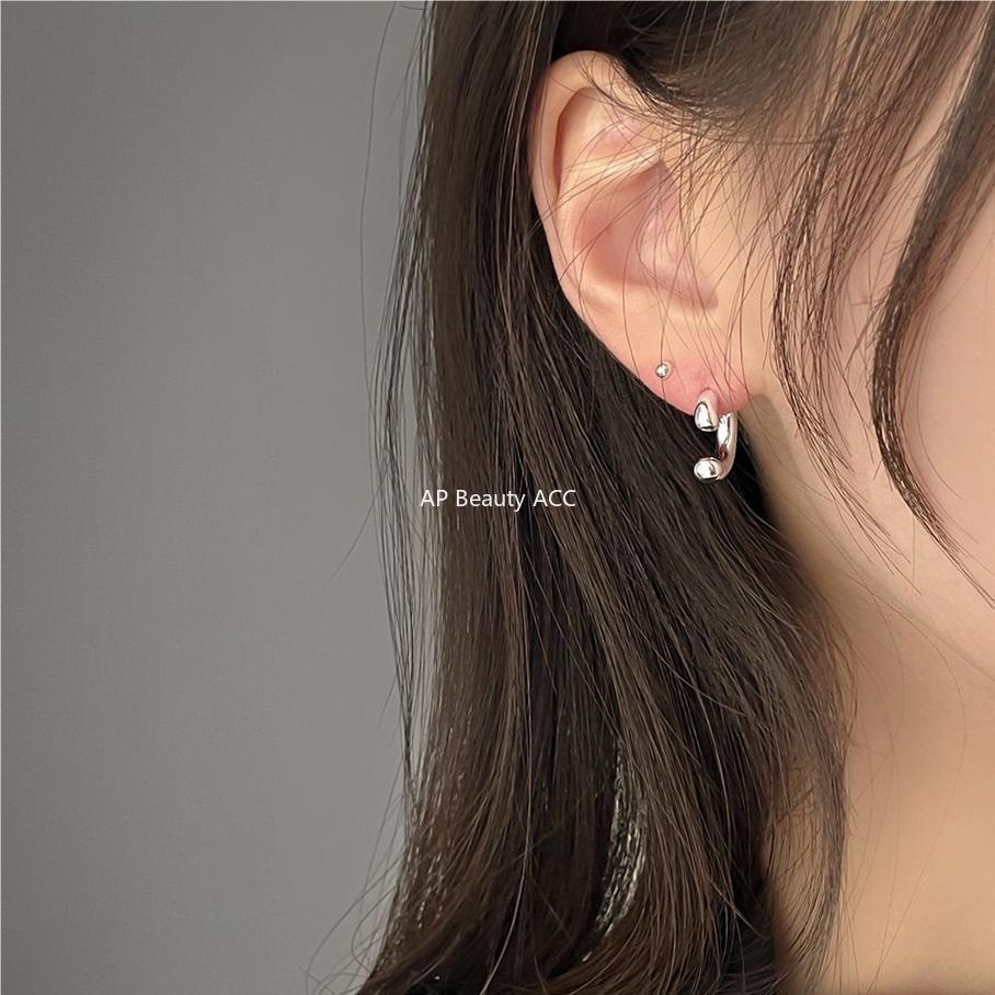 F관 - 925 실버 U자형 곡선 스터드 귀걸이 [C1065] 25.09-4