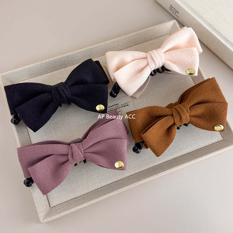 E관 - 양면 모직 리본 골드 포인트 집게핀 [27639] 25.11-1