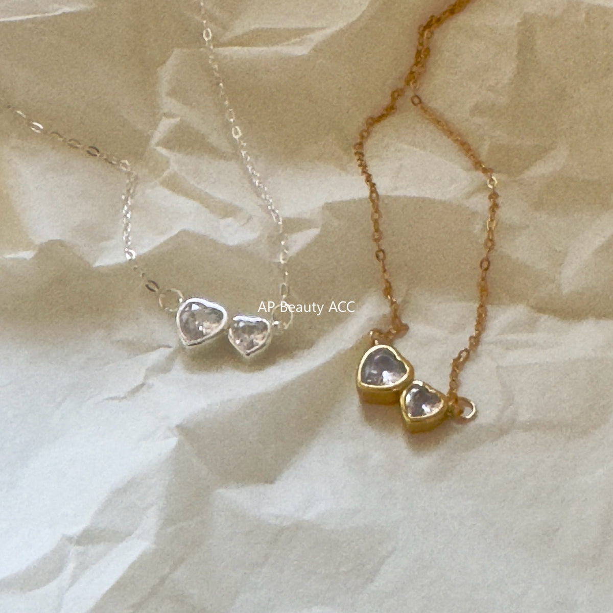 F관 - 925 실버 하트 큐빅 펜던트 목걸이 [B1225] 25.10-3