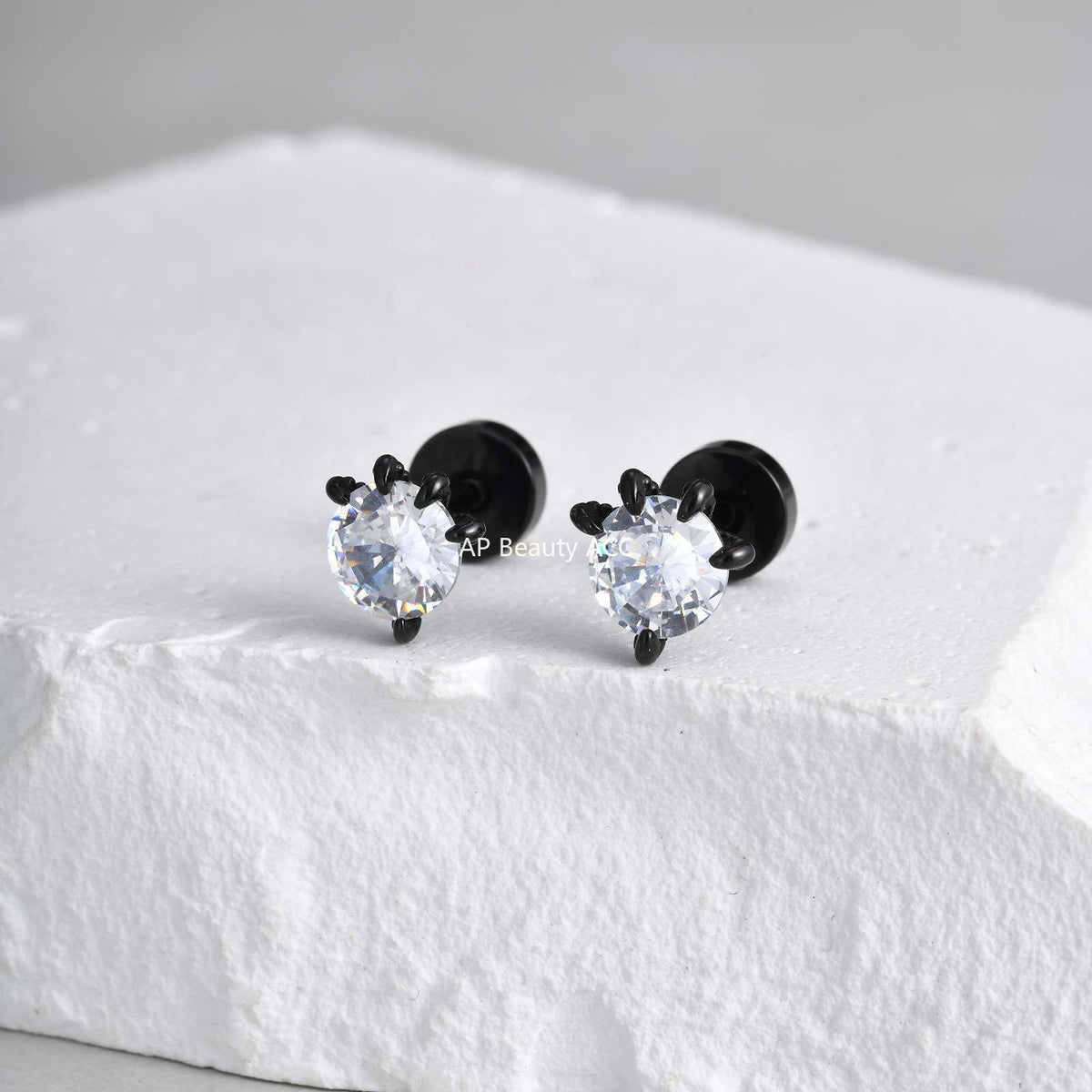 G관 - 화이트 큐빅 드래곤클로 스테인리스 귀걸이 [ES-767B] 25.11-3