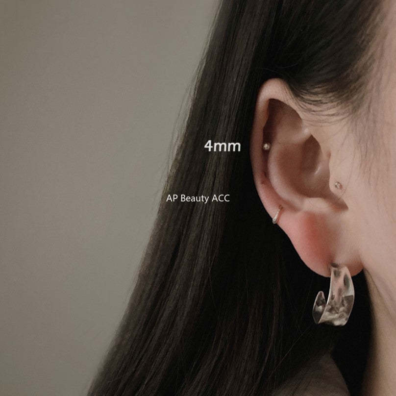 F관 - 925 실버 비즈 피어싱 귀걸이 [C876] 25.12-1