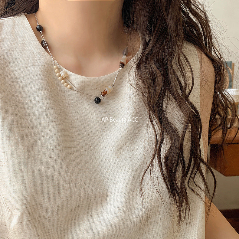 A관 - 925 실버 천연 마노 연수정 비즈 목걸이 [1459-1460] 25.10-3