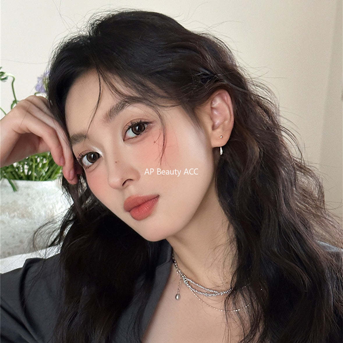 A관 - 999 실버 물방울 디자인 피어싱 귀걸이 [EH-3953] 25.10-4