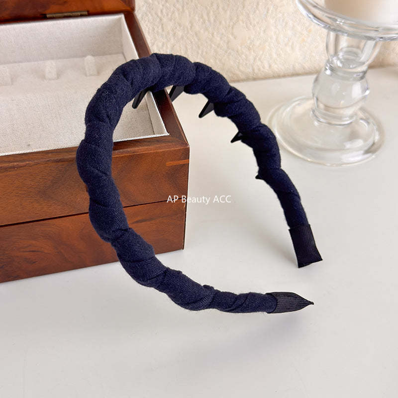 E관 - 소프트 벨벳 패브릭 꼬임 디자인 머리띠 [27499] 25.09-4