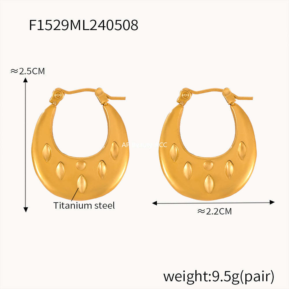 D관 - 티타늄 스틸 레트로 트위스트 디자이너 감성 라운드 귀걸이 [F1529-30] 24.05-3