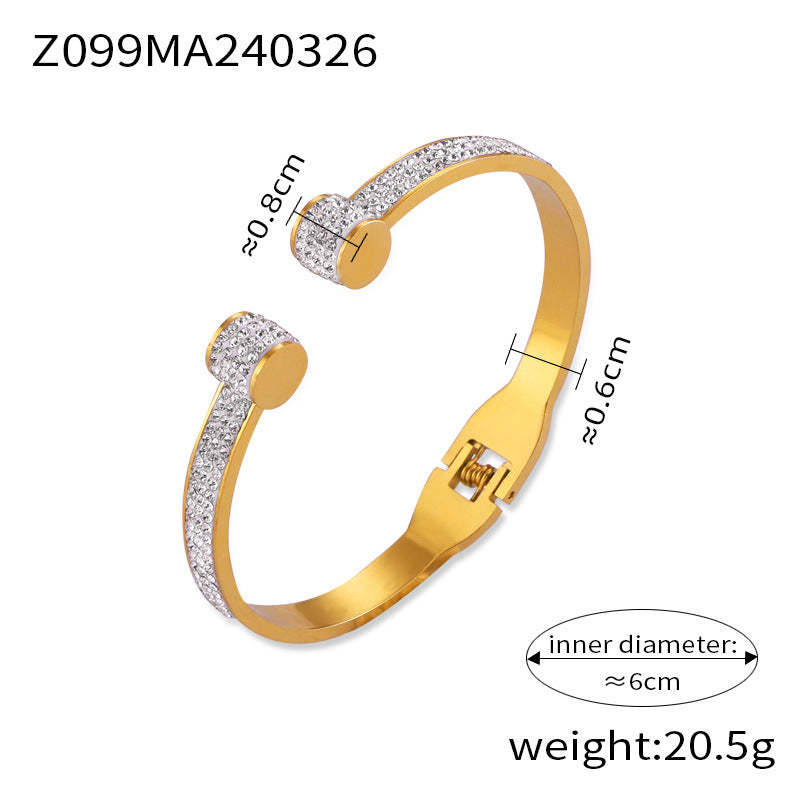D관 - 유니크 티타늄 스틸 플라워 팔찌 18K 도금 변색 방지 모던 큐빅 팔찌 [Z091-Z099-Z101] 24.04-1