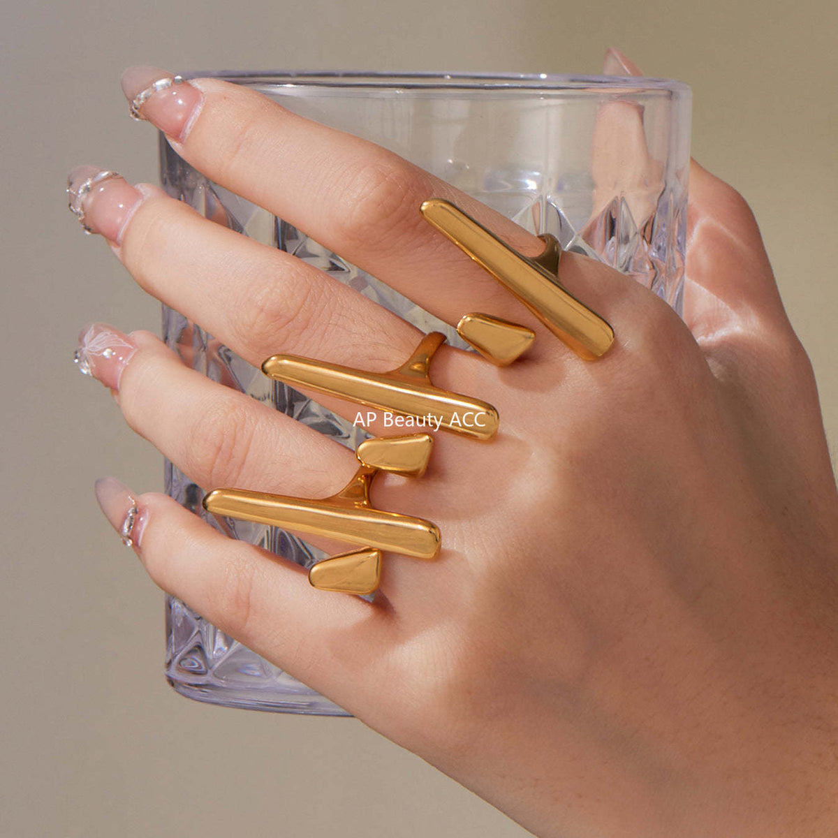 D관 - 스테인리스 스틸 기하학 디자인 오픈형 반지 [A080] 25.09-4