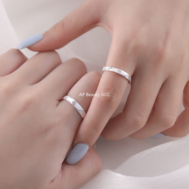 B관 - 999 실버 별 디자인 커플 반지 [YC4009R_1] 25.10-3