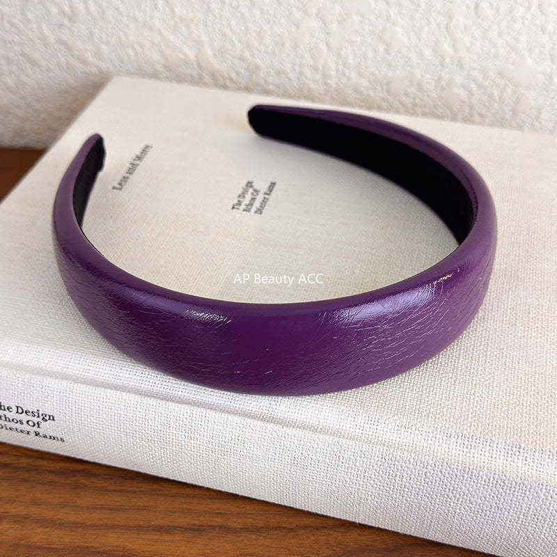 E관 - 퍼플 유광 가죽 볼륨 머리띠 [27812] 25.12-3