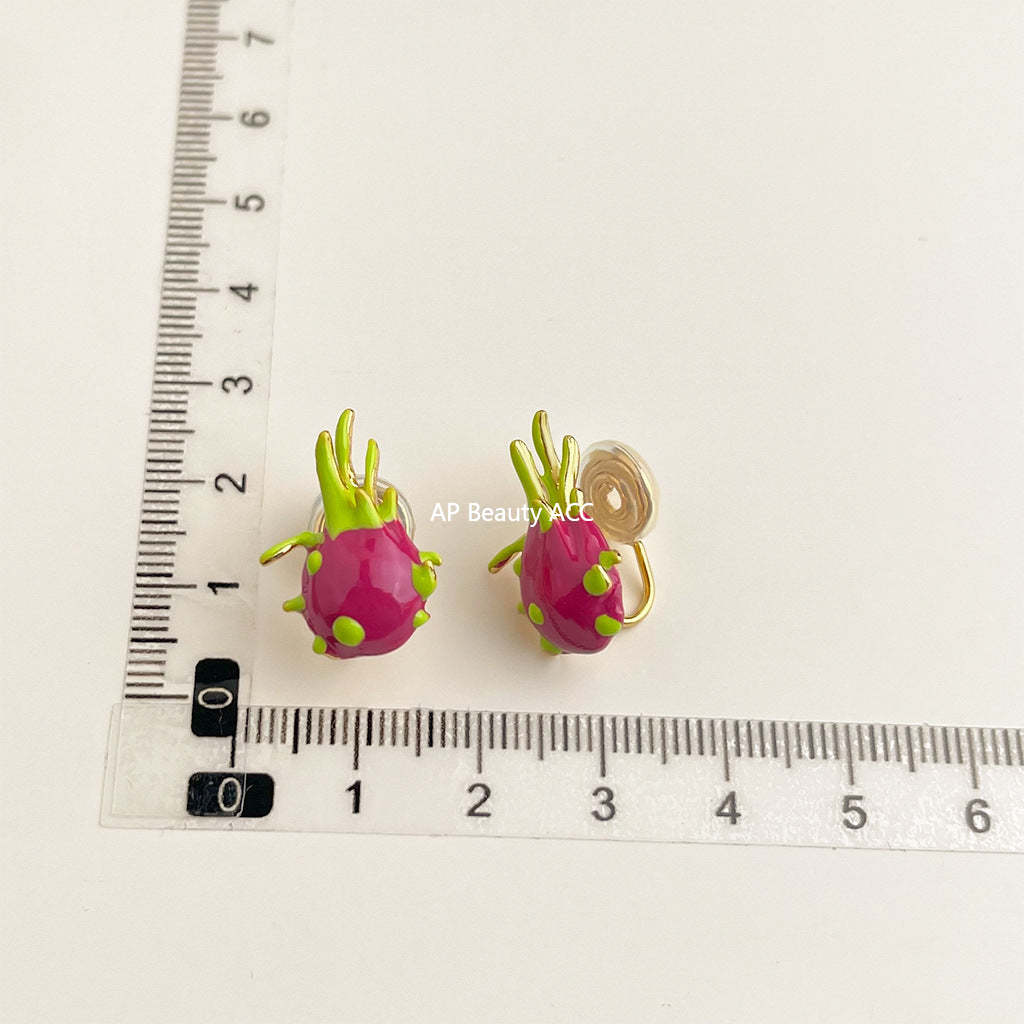 C관 - 18K 도금 에나멜 플라워 이어커프 귀걸이 [EJ0301S] 25.03-1