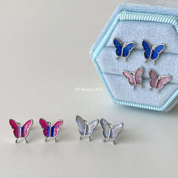 A관 - 925 은침 나비 디자인 피어싱 귀걸이 [EH-4126] 25.10-5