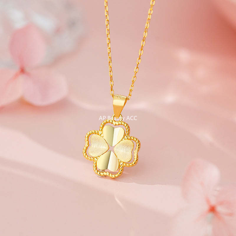 B관 - 네잎클로버 디자인 펜던트 925 실버 목걸이 [YC2347N_1] 25.11-3
