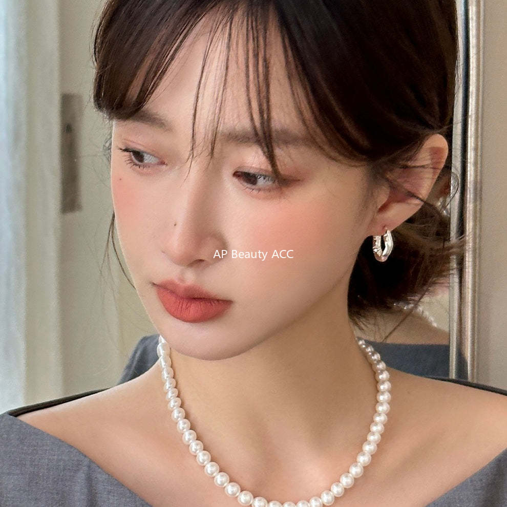 A관 - 비대칭 민무늬 주름 귀찌 귀걸이 [EJ-25] 25.10-1