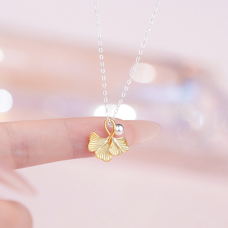 B관 - 999 실버 은행잎 모양 펜던트 목걸이 [YC2291N_1] 25.11-1