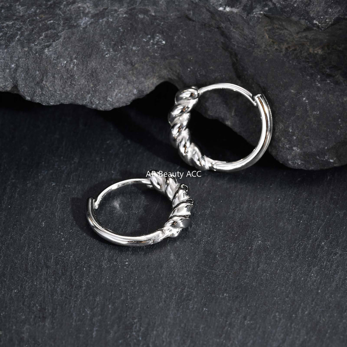 G관 - 스테인리스 스틸 트위스트 링 귀걸이 [EH-840] 25.12-1