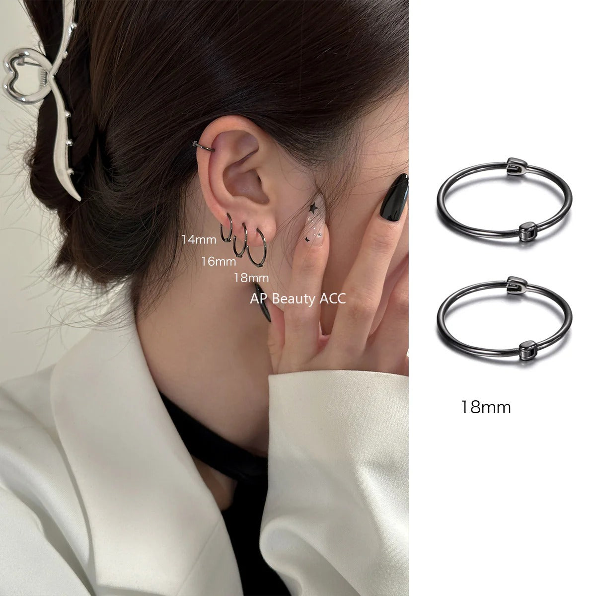 A관 - 999 실버 심플 링 귀걸이 [EH-2308] 25.10-3