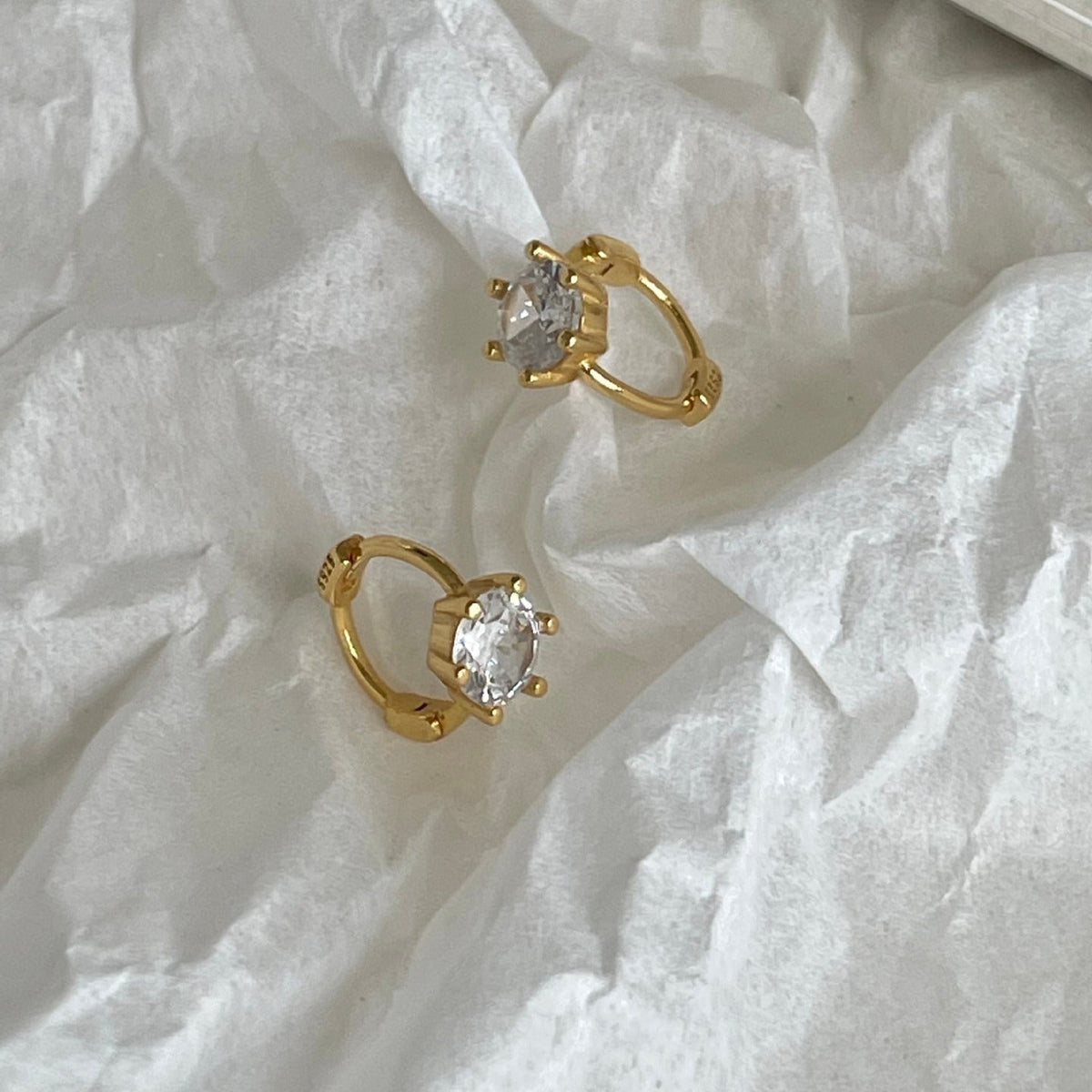 F관 - 925 실버 6프롱 큐빅 귀걸이 [C1420] 25.11-3