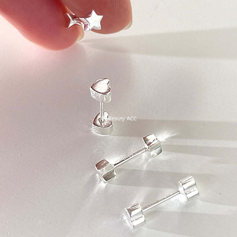 A관 - 925 은침 별 하트 모양 피어싱 귀걸이 [EH-4070] 25.09-4