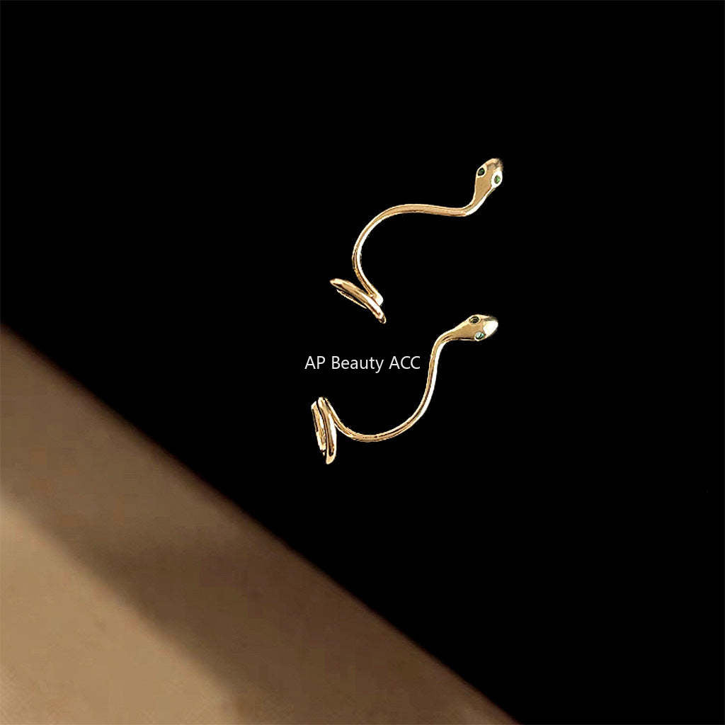 C관 - 스네이크 모티브 디자이너 14K 도금 귀걸이 [4851-4852] 24.09-2