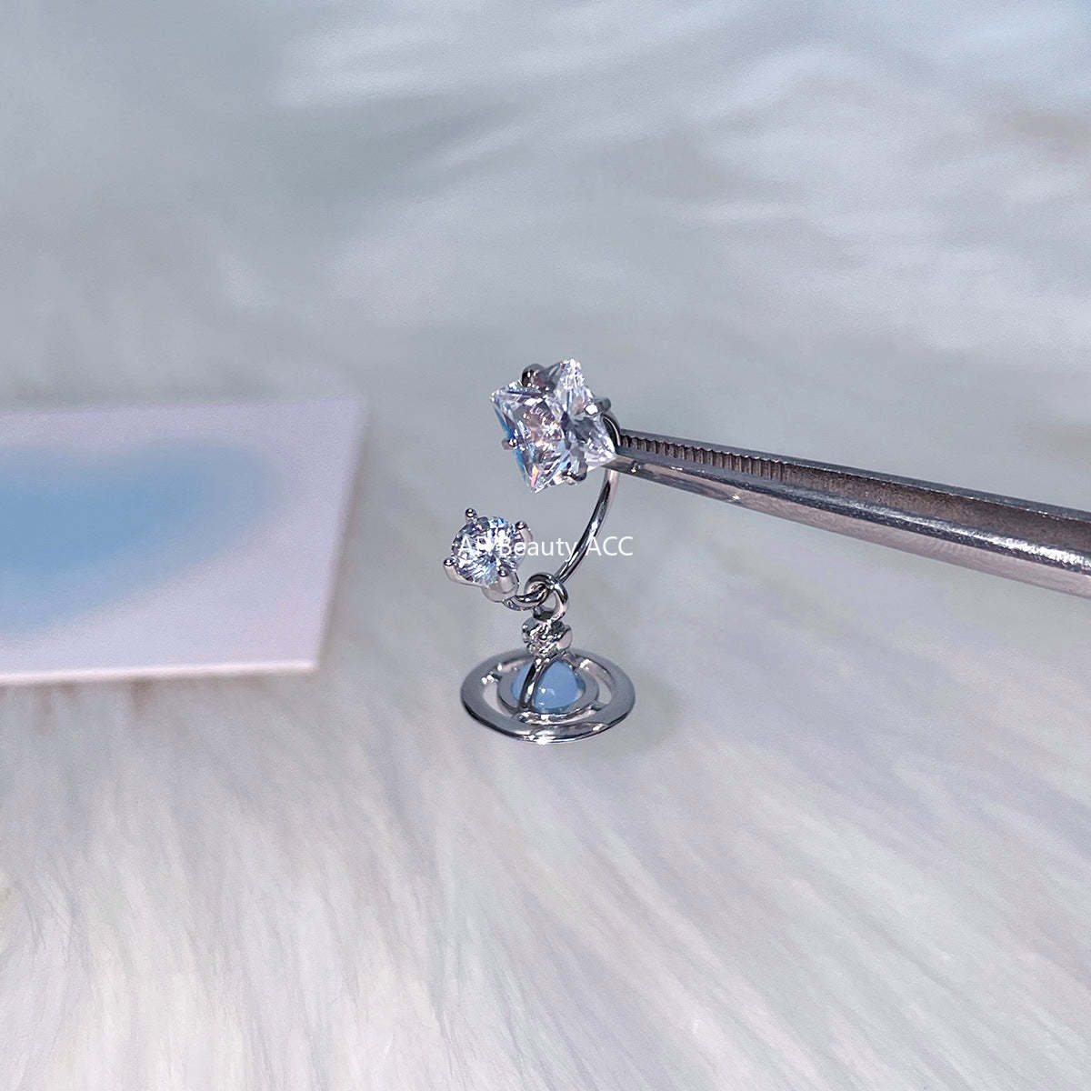 A관 - 사각 큐빅 우주 행성 펜던트 티타늄 스틸 귀걸이 [EH-4153] 25.12-2