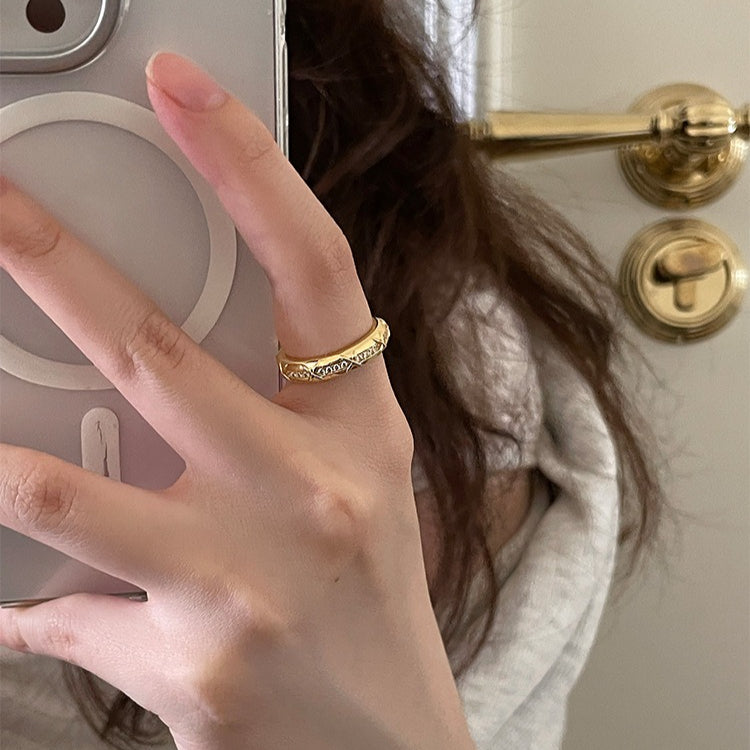 A관 - 큐빅 미니 크로스 디자인 오픈형 반지 [JZ-0727] 25.11-1