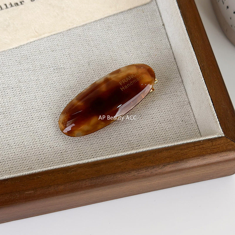 E관 - 프렌치 타원형 셀룰로이드 소형 헤어핀 [24383] 25.10-2