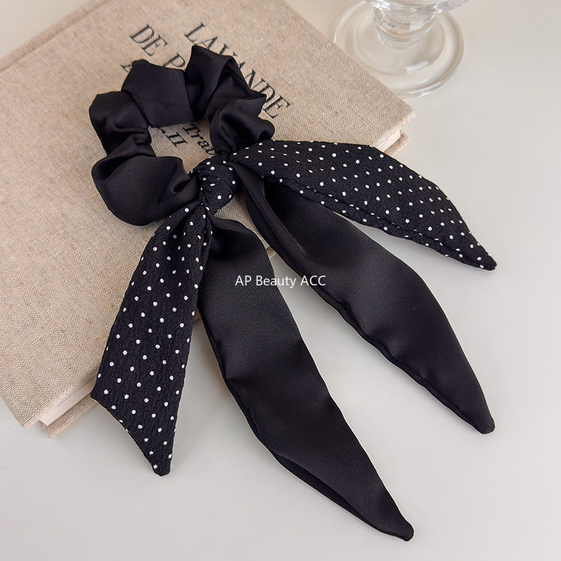 E관 - 도트 패턴 리본 디자인 머리끈 헤어밴드 [27568] 25.10-3