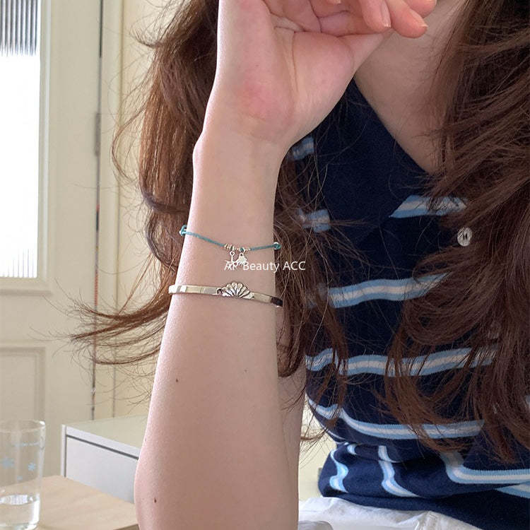 A관 - 불가사리 조개 925 실버 스트랩 팔찌 [SL-488] 25.12-1