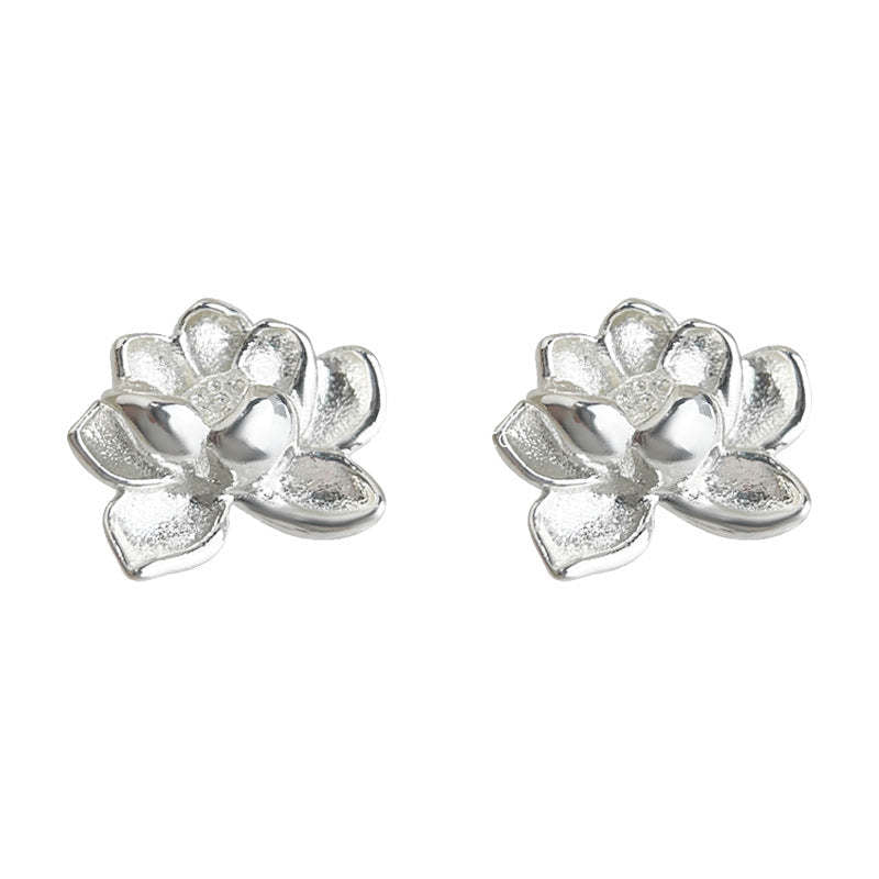 C관 - 실버톤 플라워 디자인 925 은침 귀걸이 [5581] 25.03-1