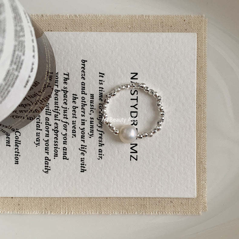 A관 - 아게이트 칼세도니 담수진주 비즈 925실버 반지 [RA] 25.11-4