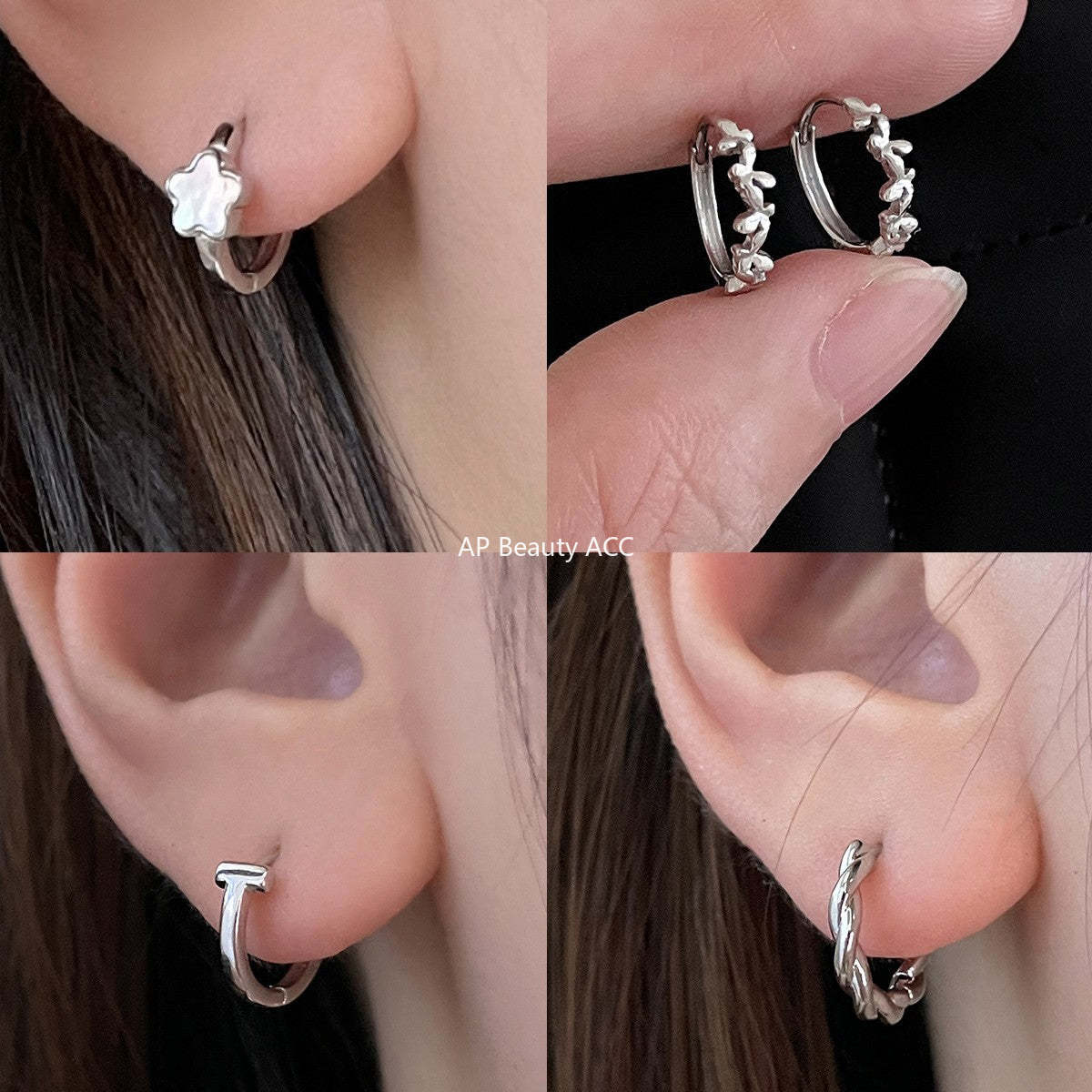 A관 - 925 은침 꼬임 나비 플라워 T자 링 귀걸이 [EH-4060] 25.09-4