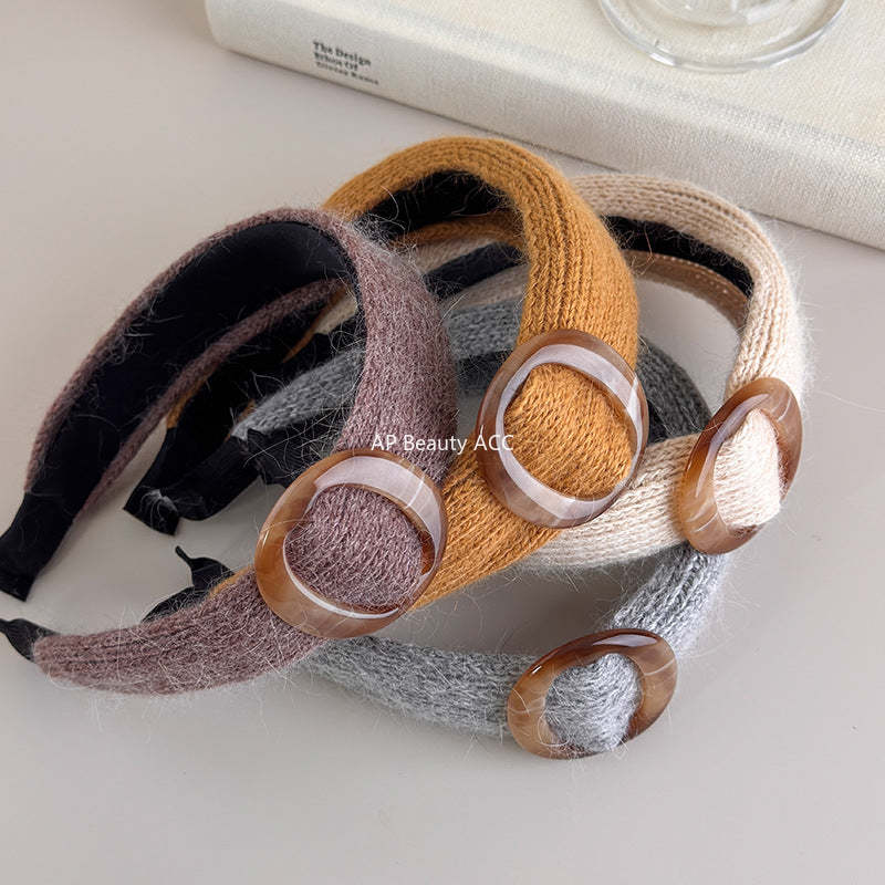 E관 - 니트 벨트 디자인 와이드 볼륨 머리띠 [27601] 25.10-4