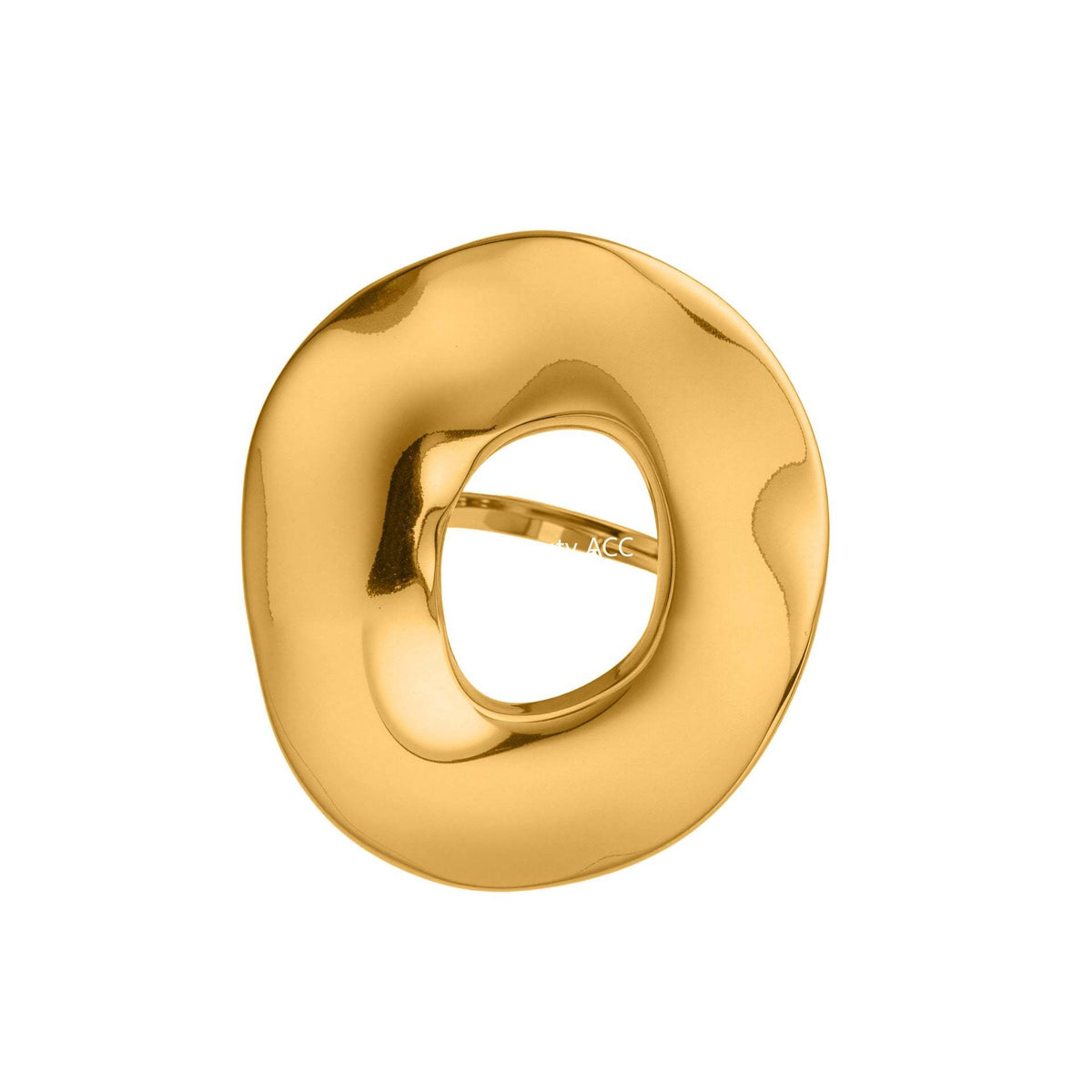 D관 - 불규칙 원형 스테인리스 스틸 18K 도금 오픈형 반지 [A701] 25.09-4
