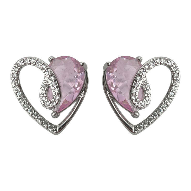 C관 - 미니 큐빅 백금 도금 비대칭 감각적인 귀걸이 [4390] 24.06-4