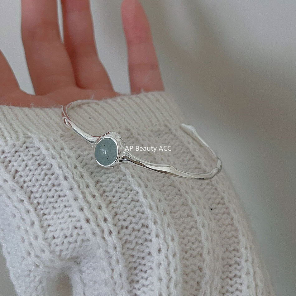 F관 - 925 실버 비정형 타원형 크리스탈 팔찌 [A365] 25.10-2